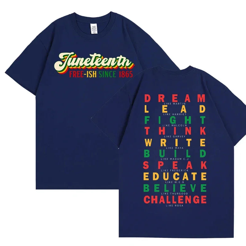 Men's "Juneteenth Freeish Since 1865" O-Neck Short Sleeve T-Shirt to 5X Big & Tall