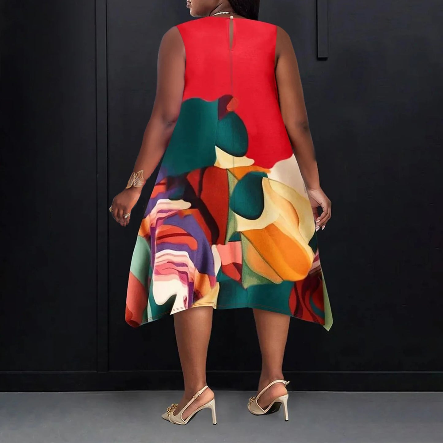 XL-5XL Plus Size Clothes Dresses Women Robes Summer Autumn Sleeveless Street Style Casual 3XL 4XL Big Size Midi Dress Oversize