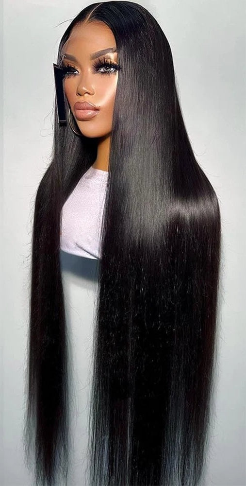 Brazilian HD Transparent Lace Glueless 100% Human Hair Bone Straight 13x4/13x6/4×4  Pre-Plucked Lacefront Wigs