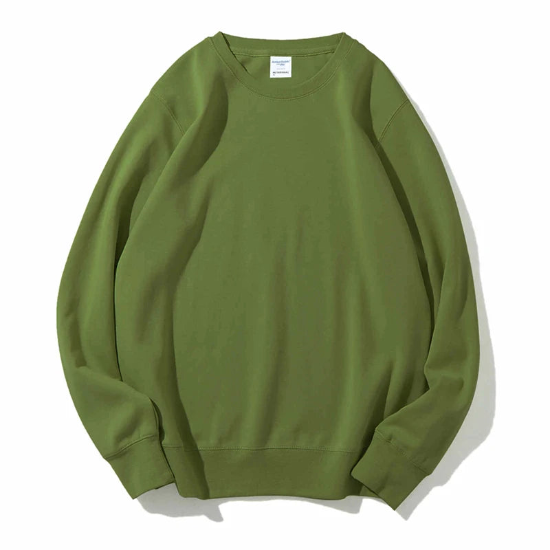 Men's Customized Personalized Logo O-Neck Long Sleeve Sweatshirt to 3X Big & Tall
