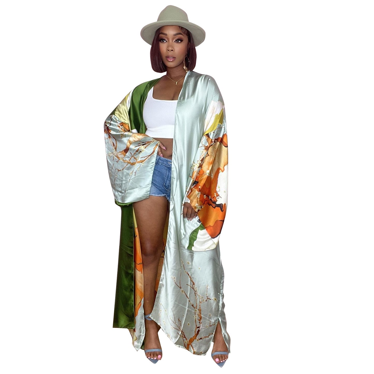 Japanese Kimono Cardigan Maxi Robe