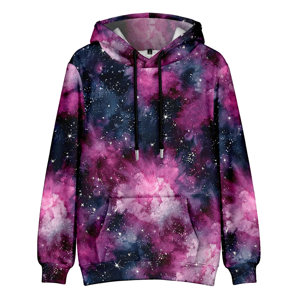Men's Gradient Tie Dye Streetwear Pocket Oversized Pullover Hoodie Sweatshirt