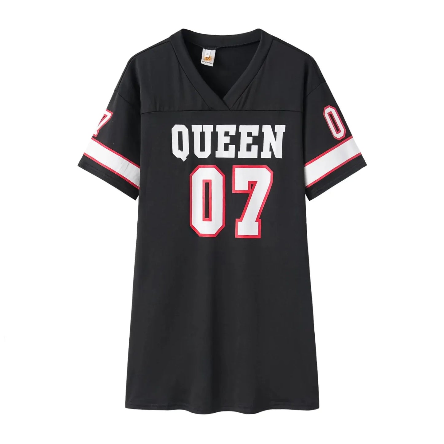 Women's "QUEEN" Sleeveless V-Neck Oversized Jersey