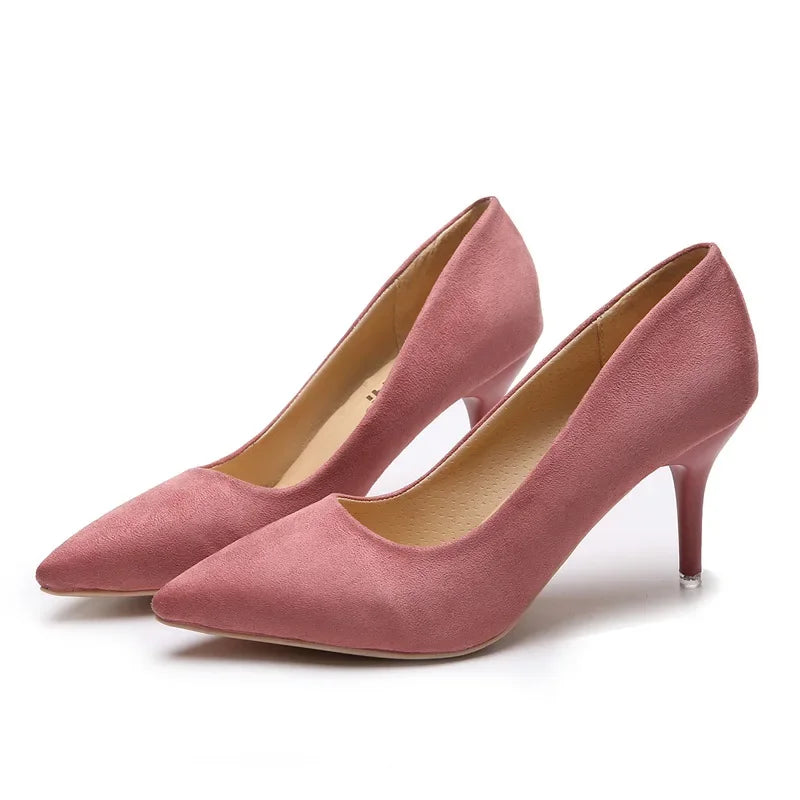 Leopard/Solid PU Leather Closed Toe Women's Pumps