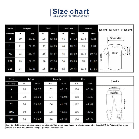 Men's King of Spades Symbol Print Colorblock T-Shirt + Sweatpants 2-Piece Set