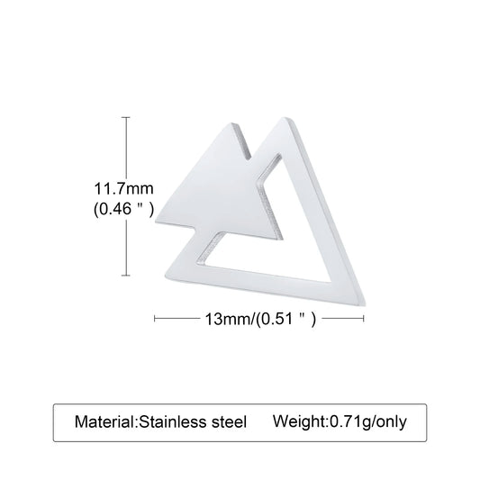 Stainless Steel Double Triangle Arrow Geometric Minimalist Stud Earrings