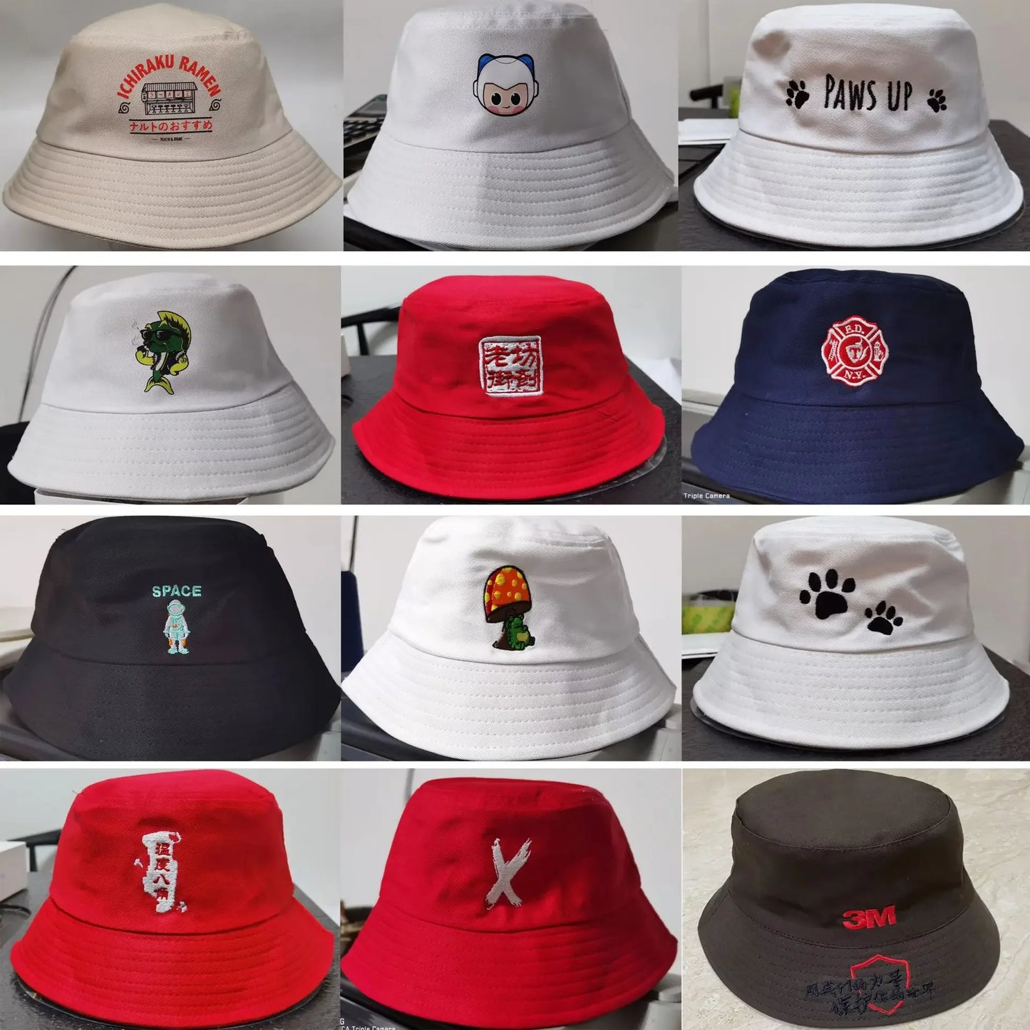 CUSTOMIZED Unisex Embroidered Text Personalized Design Cotton Bucket Fisherman Hat