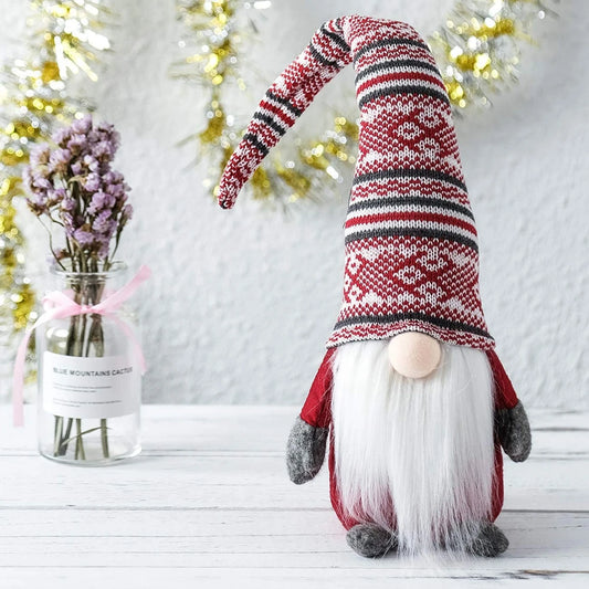 Handmade Christmas Decor Plush Faceless Elf Doll Gnome