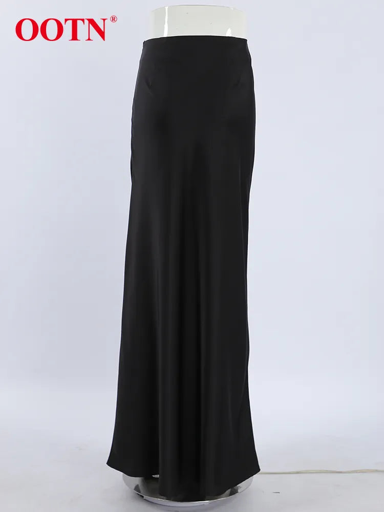 Satin Trumpet Slim High Waist Maxi Skirts