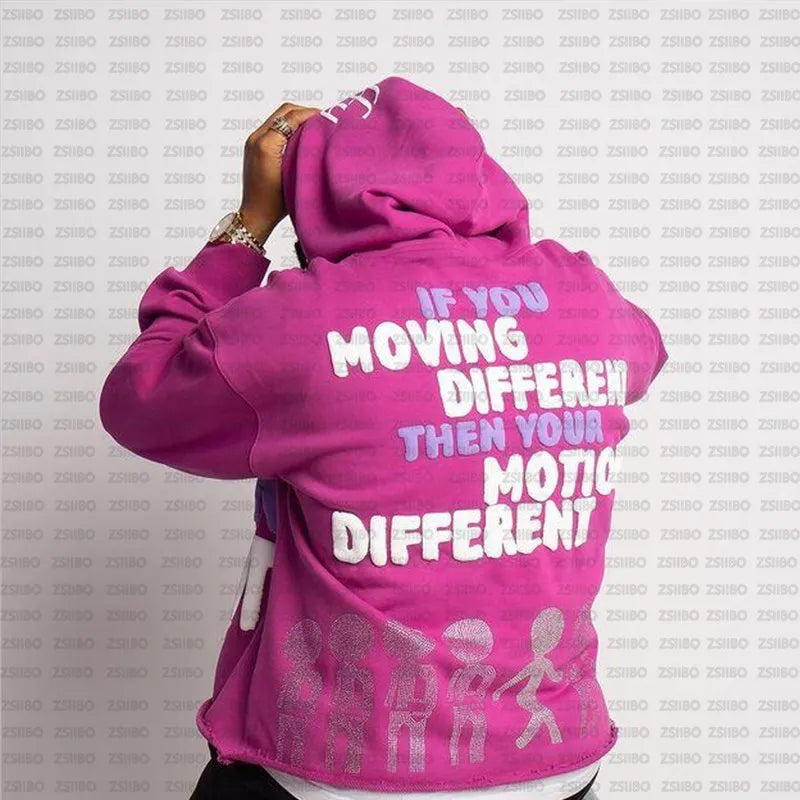 "IF YOU MOVING DIFFERENT THEN YOUR MOTION DIFFERENT" Women's Streetwear Hoodie Sweatshirt