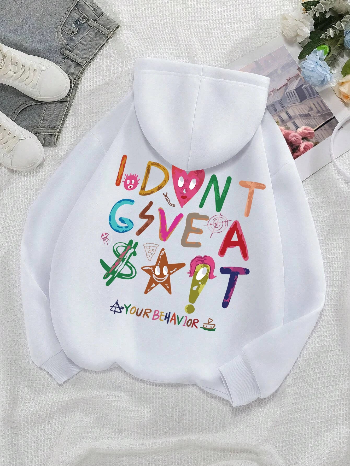 "I DON'T GIVE A SH@$T" Womens Fleece Hoodie Sweatshirt