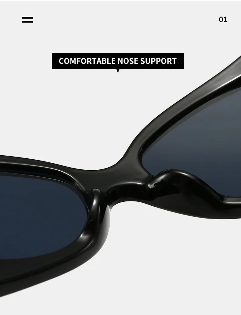 Oversized Pointed Cat Eye Vintage Designer UV400 Luxury Sunglasses