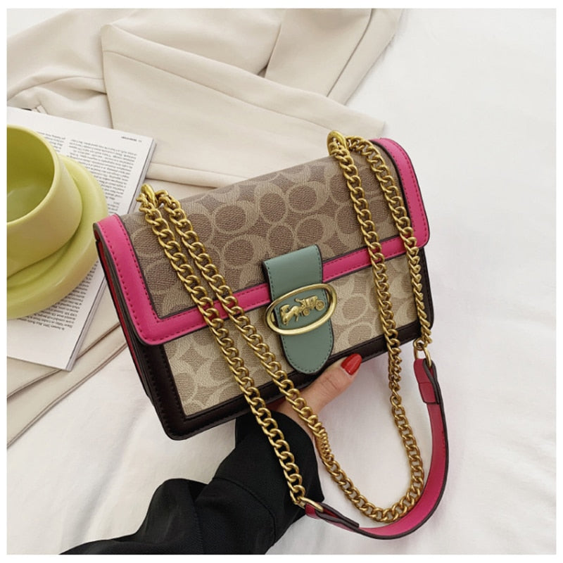 Chain Shoulder Replica Leather Purse