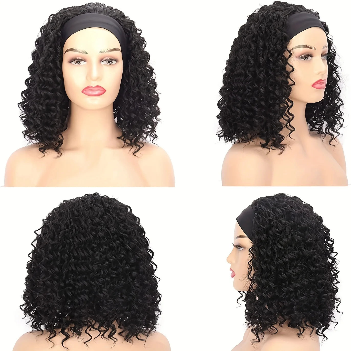 Water Wave 100% Human Hair Remy Headband Wig