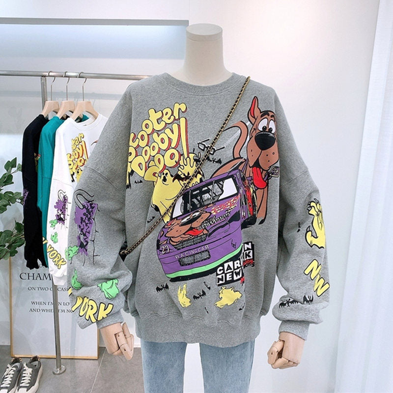 Scooby Doo Printed Hoodie Cotton Oversized Sweatshirt