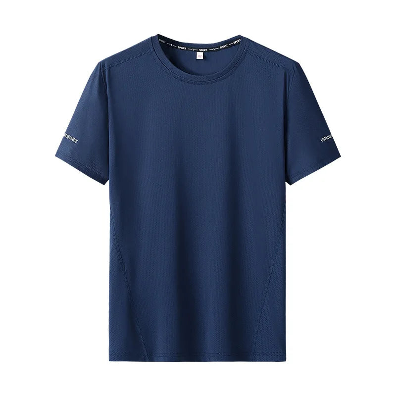 Men's Oversized O-Neck Quick Dry Short Sleeve Solid Color T-Shirt to 9X Big & Tall