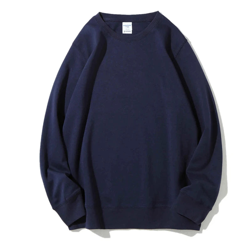 Men's Customized Personalized Logo O-Neck Long Sleeve Sweatshirt to 3X Big & Tall
