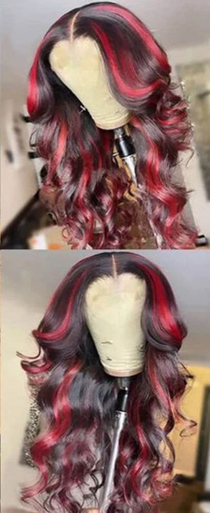 Burgundy Ombre Wave Lacefront  4x4/13x4/13x2/13x6 HD Colored 100% Human Hair Wig