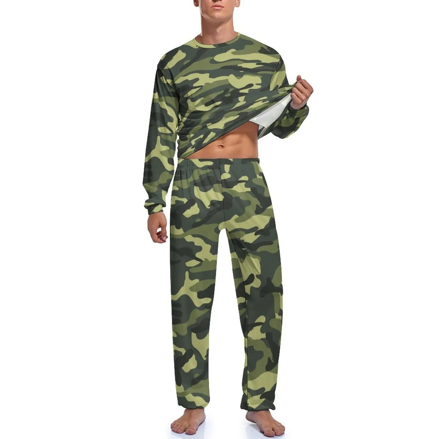 Classic Camouflage Men's Long Sleeve Pajama Sets