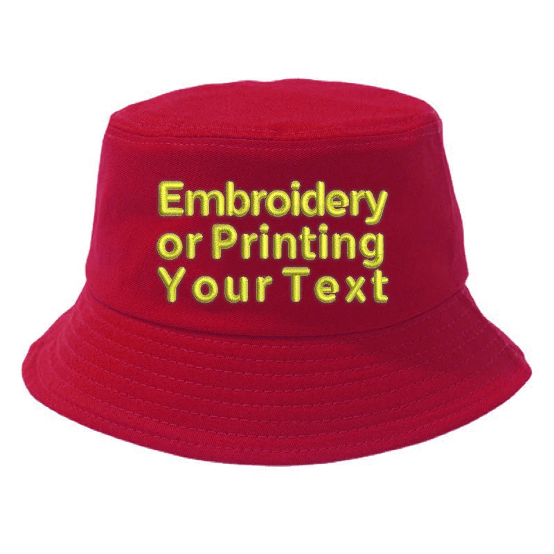 CUSTOMIZED Unisex Embroidered Text Personalized Design Cotton Bucket Fisherman Hat