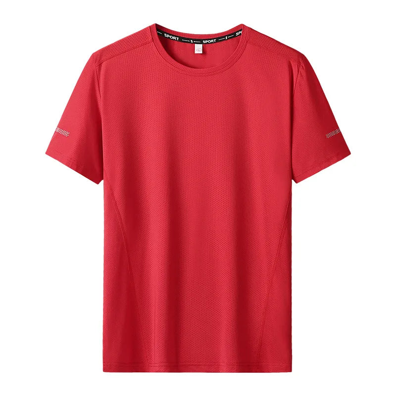 Men's Oversized O-Neck Quick Dry Short Sleeve Solid Color T-Shirt to 9X Big & Tall