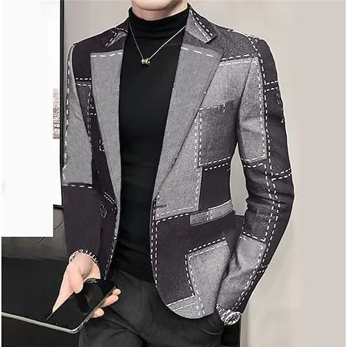 Men's Colorblock Contrast/Plaid/Sparkling Glitter Assorted Single Breasted Blazer Jackets to 5X Big & Tall