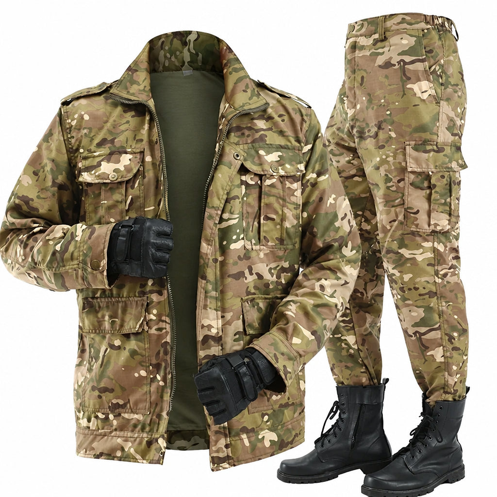 Men's Camoflauge Zipper Jacket + Drawstring Pants Tracksuit