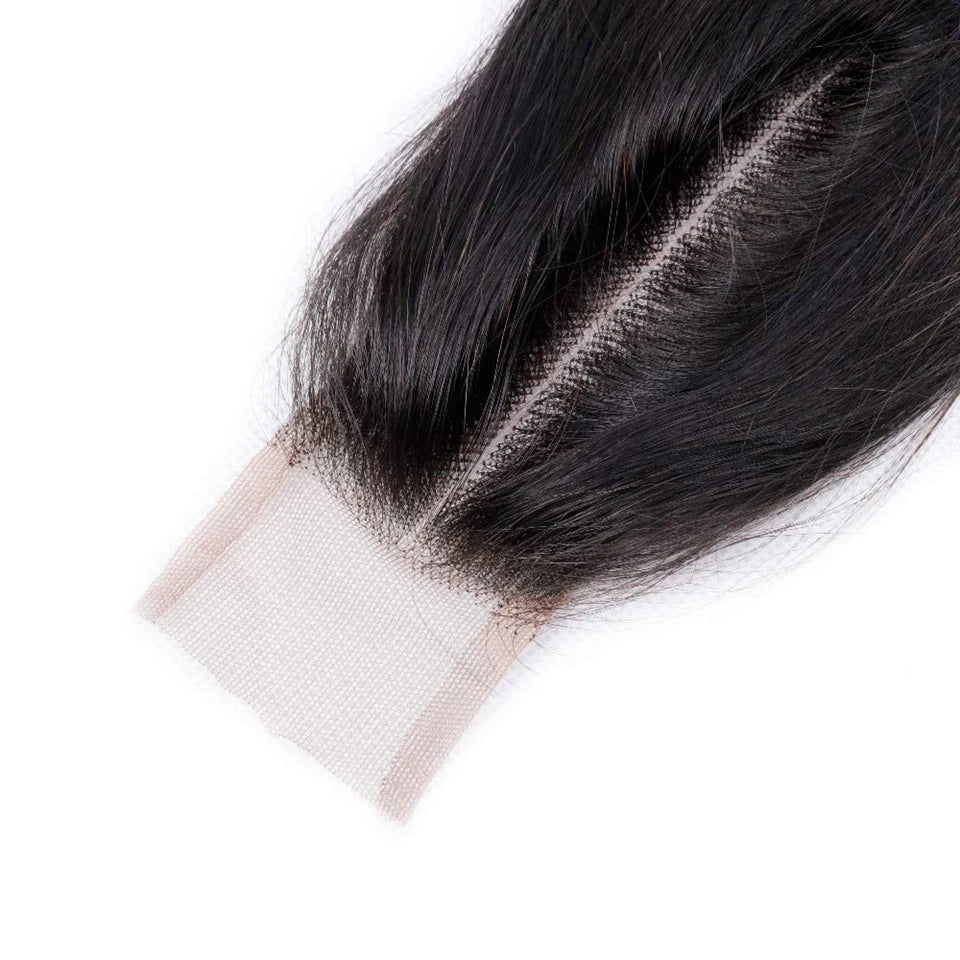 Brazilian Remy Swiss HD Transparent Lace Straight/Body Wave Deep Middle Part 100% Human Hair Closure