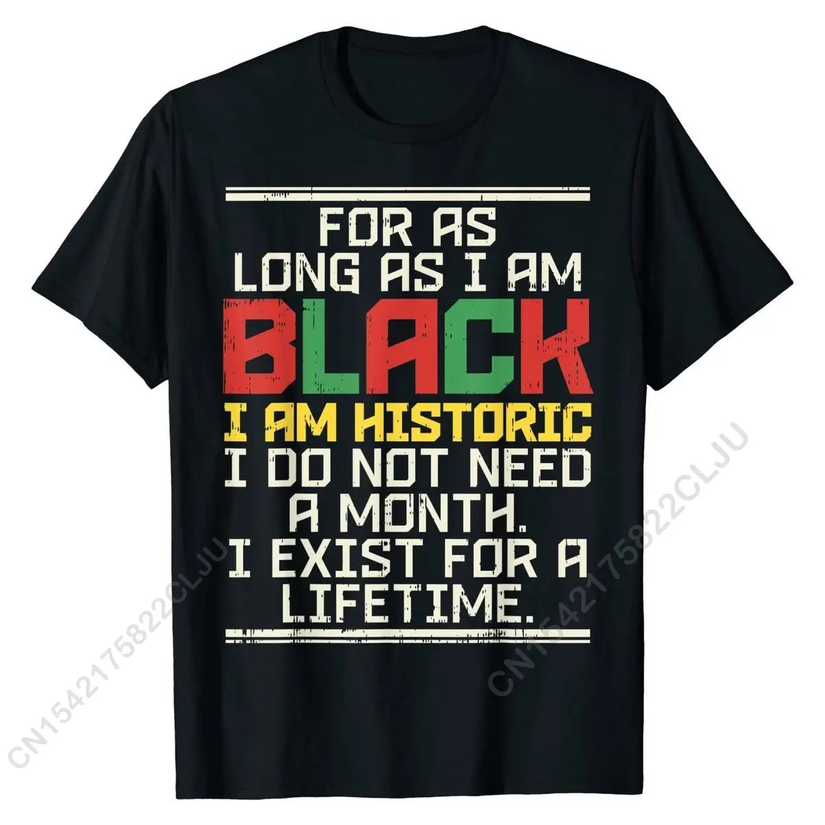 "For As Long As I Am Black.." Black History Month Cotton Men T-Shirts