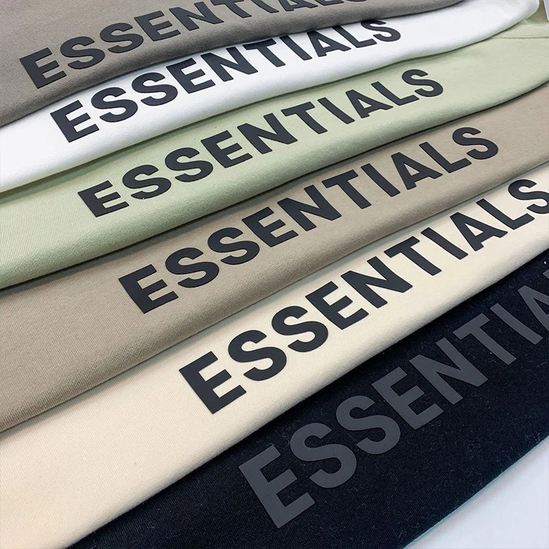 "ESSENTIALS" Men's Reflective Fleece Oversized Hip-Hop Pullover Hoodie Sweatshirt