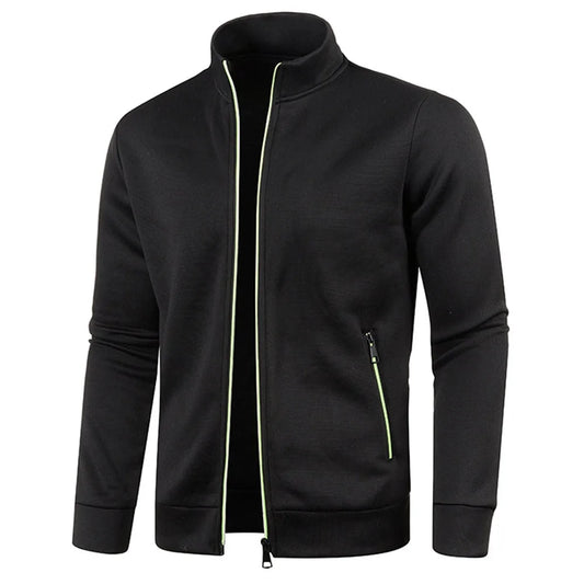 Men's Zipper Stand Collar Streetwear Zipper Sweatjacket M-4X0