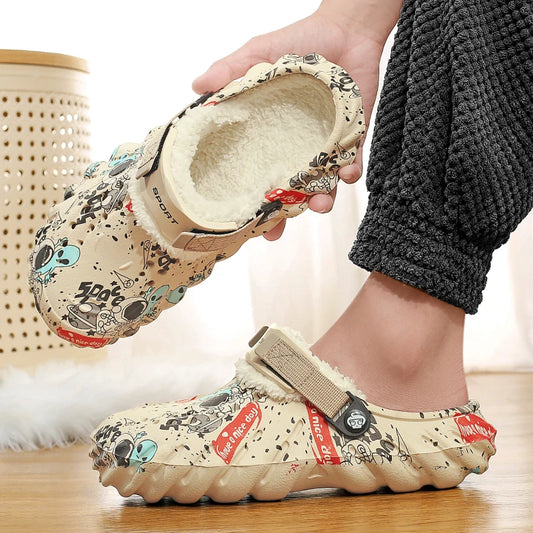 Men's Cartoon 3D Graphic Slip-On Croc Slides