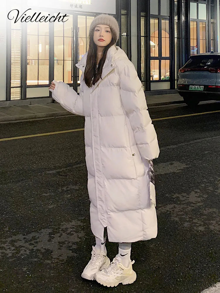 Solid Color Straight Hooded Women's Trenchcoat