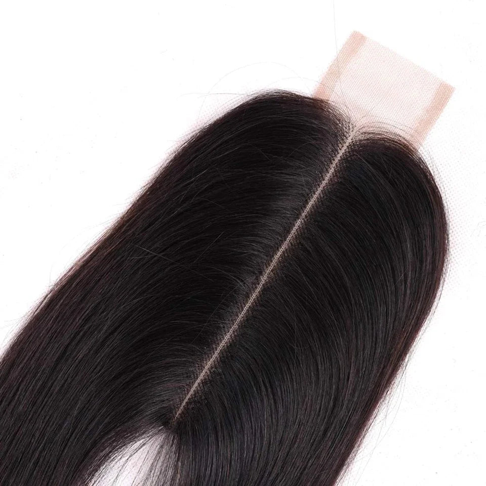 Brazilian Remy Swiss HD Transparent Lace Straight/Body Wave Deep Middle Part 100% Human Hair Closure