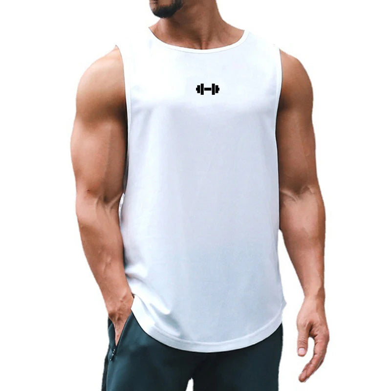 Men's Gym Fitness Workout O-Neck Sleeveless Quick-Dry Loose Muscle Shirt Tank Top