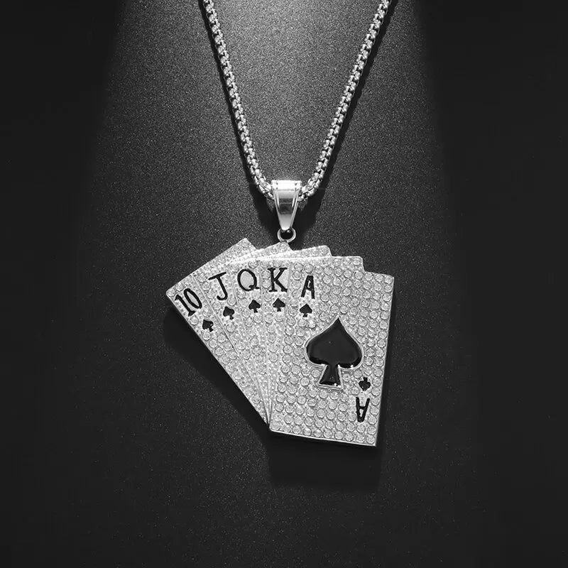"TRAP" Ice-Out Hip-Hop Pendant Chain Necklace