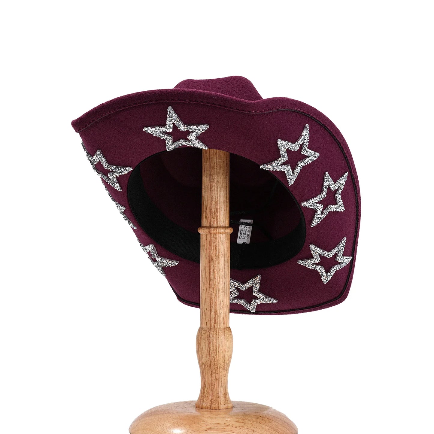 Wide Brim Rhinestone Star Western Fedora Cowgirl Hat
