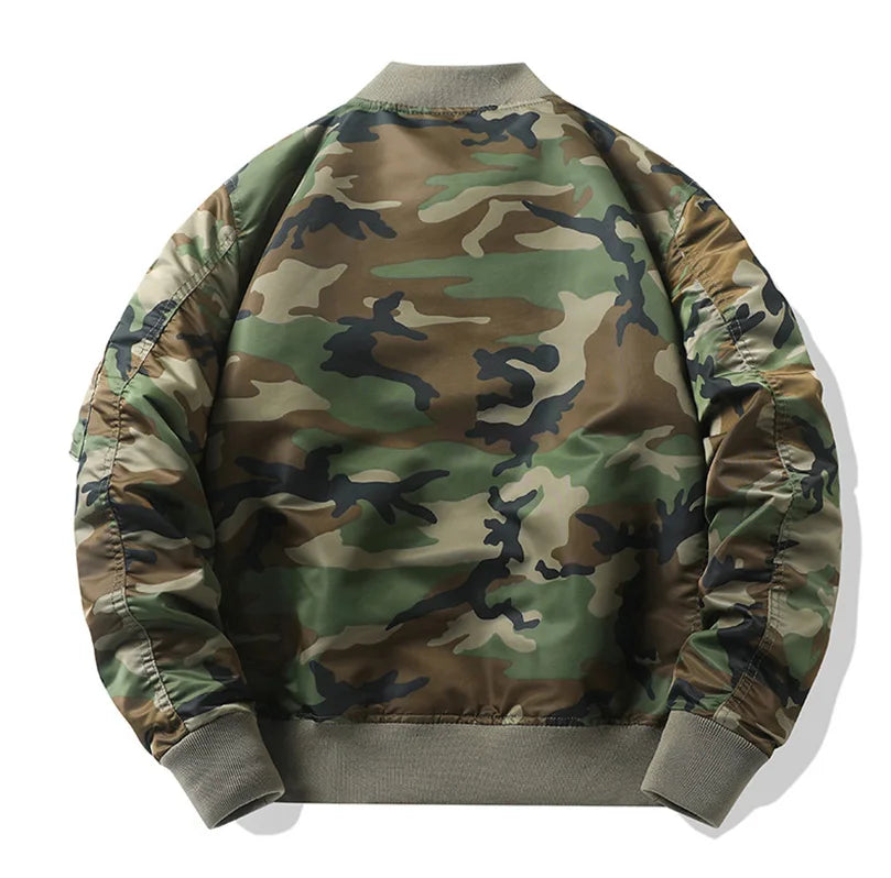 Camoflauge Men's Long Sleeve Pilot Hip-Hop Bomber Jacket