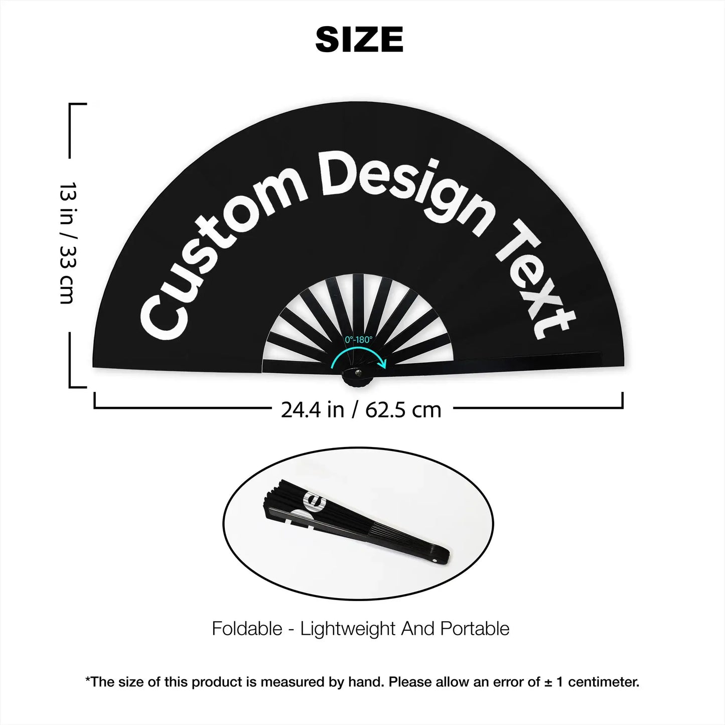 Customized Personalized Design Text Foldable Rodeo Fan