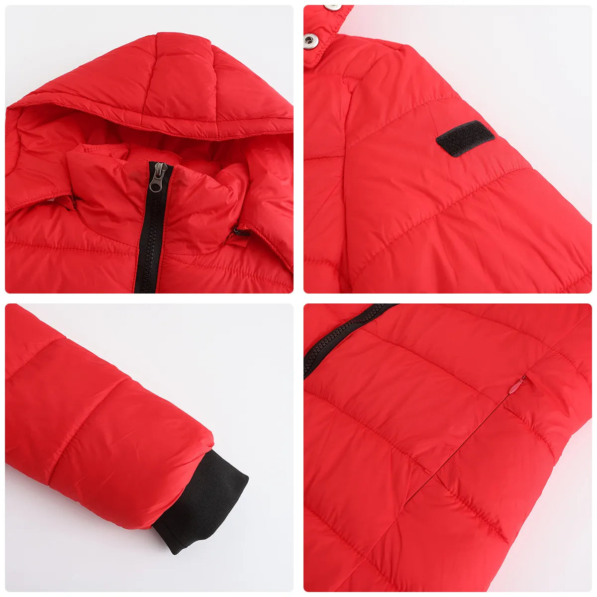 Waterproof Insulted Women's Detachable Hood Puffer 3/4 Outdoors Coat to 5X