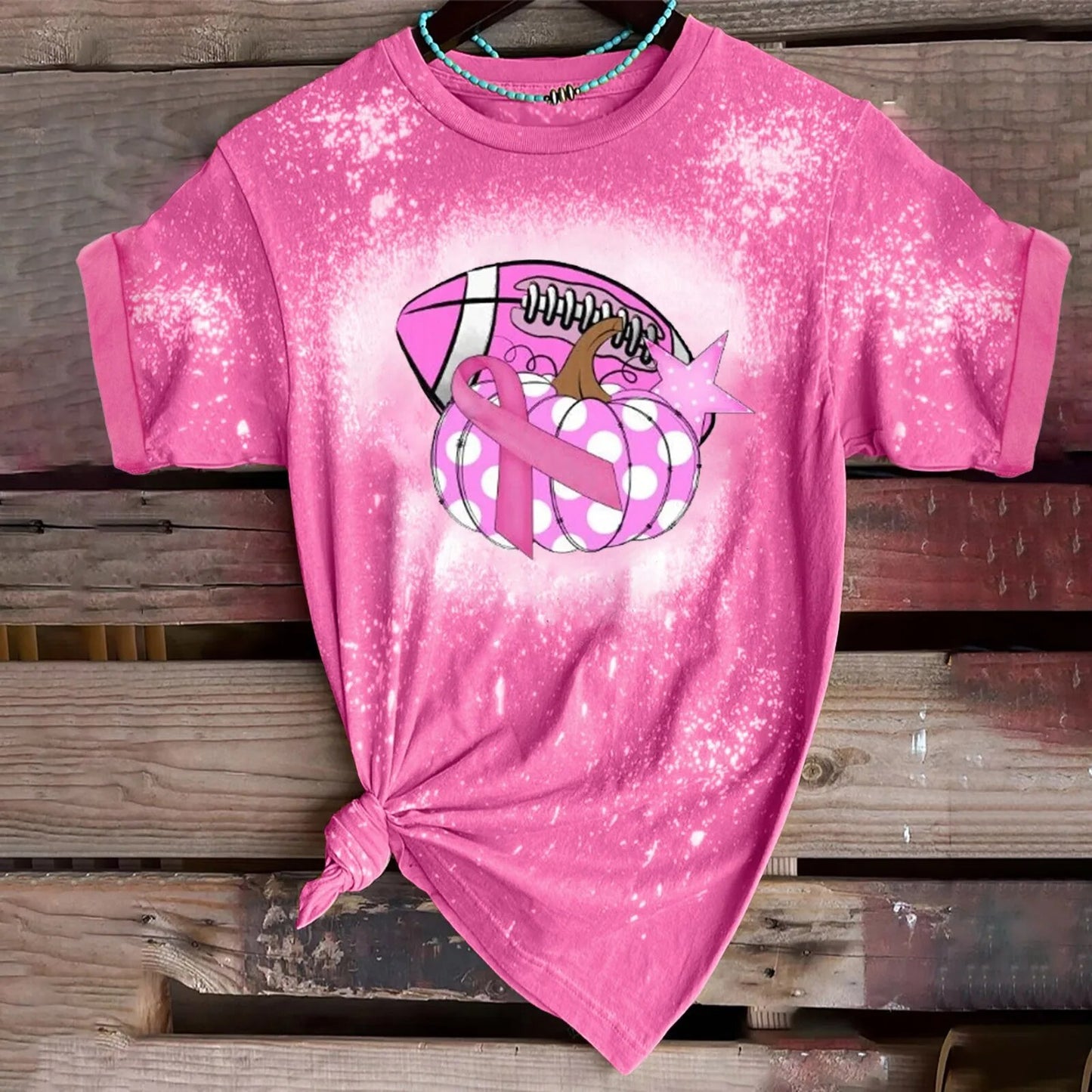 Breast Cancer Awareness Print Short Sleeve T-Shirts