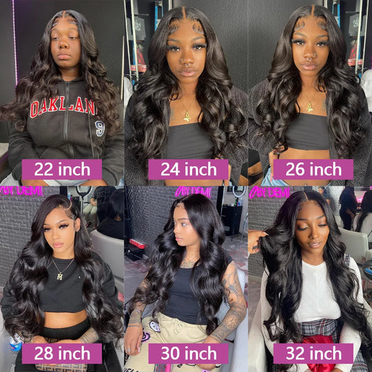 Brazilian Body Wave 100% Raw Human Hair Extension Weave Bundles w/ 2x6 Lace Closure