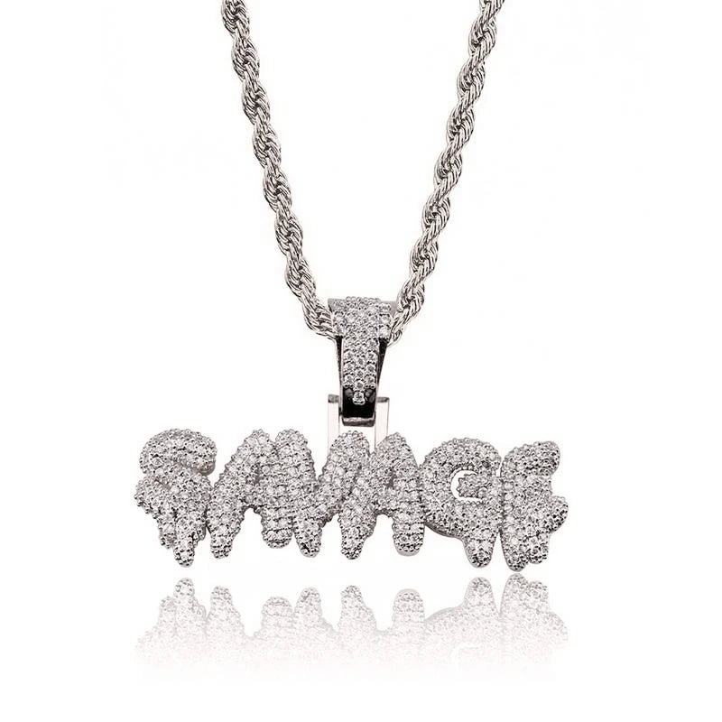 "TRAP" Ice-Out Hip-Hop Pendant Chain Necklace