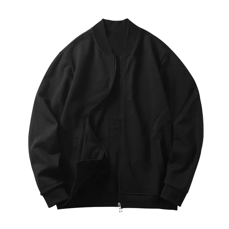 Men's O-Neck Colorblock Bomber Sweat Jacket + Drawstring Jogger Sweatpants Tracksuit