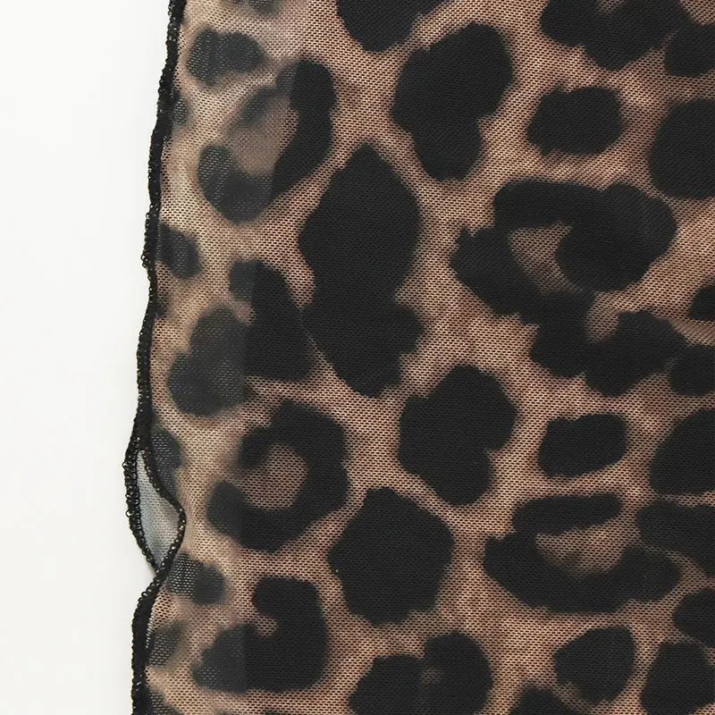 Leopard Print Off-the-Shoulder Streetwear Long Sleeve O-Neck Women's Shirt