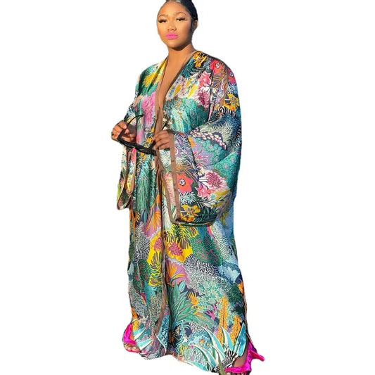 Japanese Traditional  Long Maxi Kimono Cardigan Dress