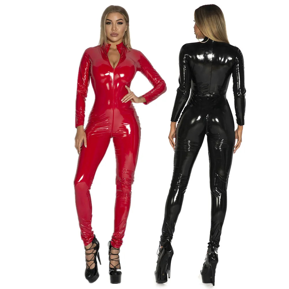 Latex Catsuit Wetlook Full PVC Jumpsuit to 5X