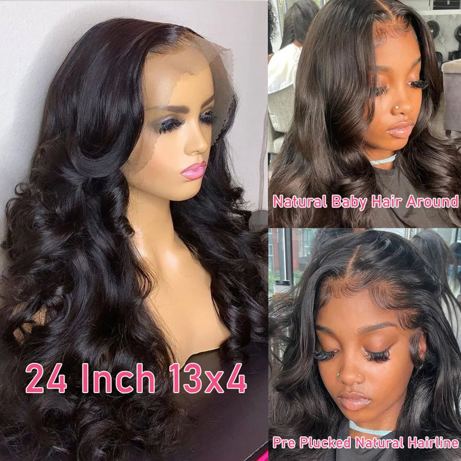 360/4×4/13×4/13×6 Body Wave 100% Human Hair Brazilian Pre-Plucked Lace Frontal Wig