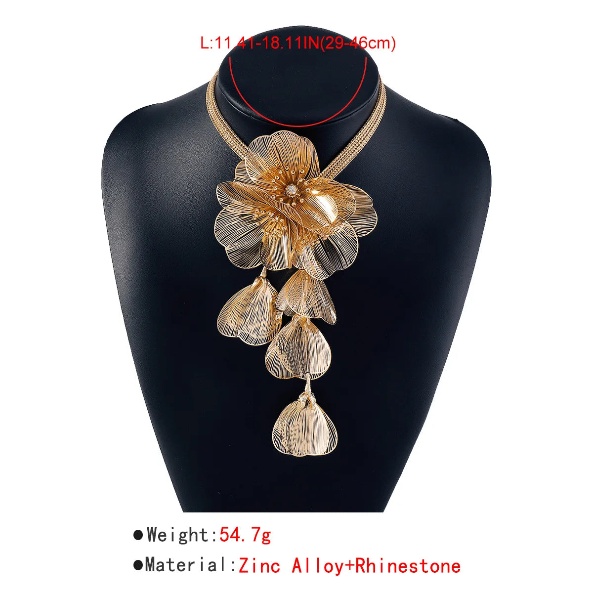 Luxury Long Metal Flower Tassel Earrings/Necklace