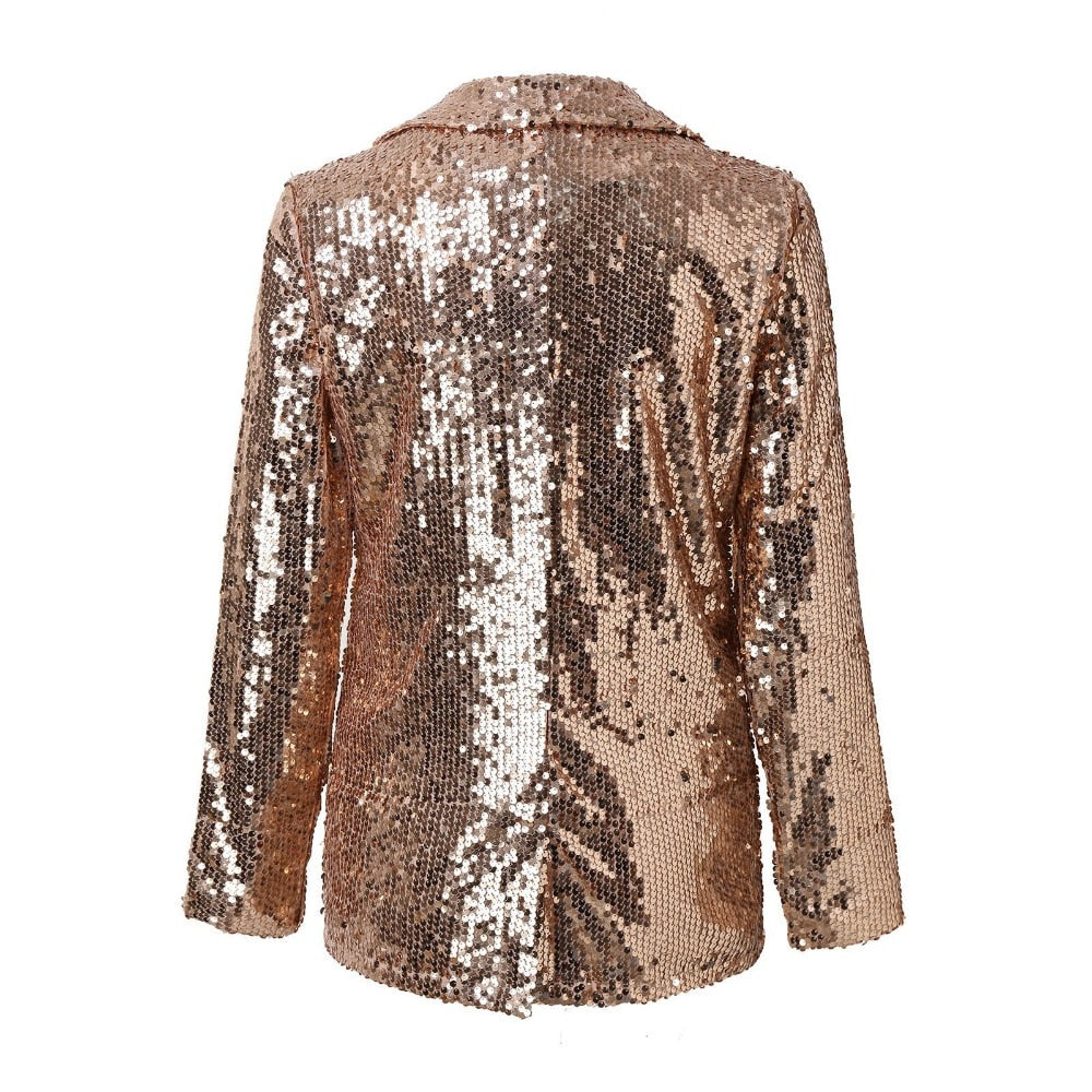 Metallic Sequined Shiny Ladies Blazer